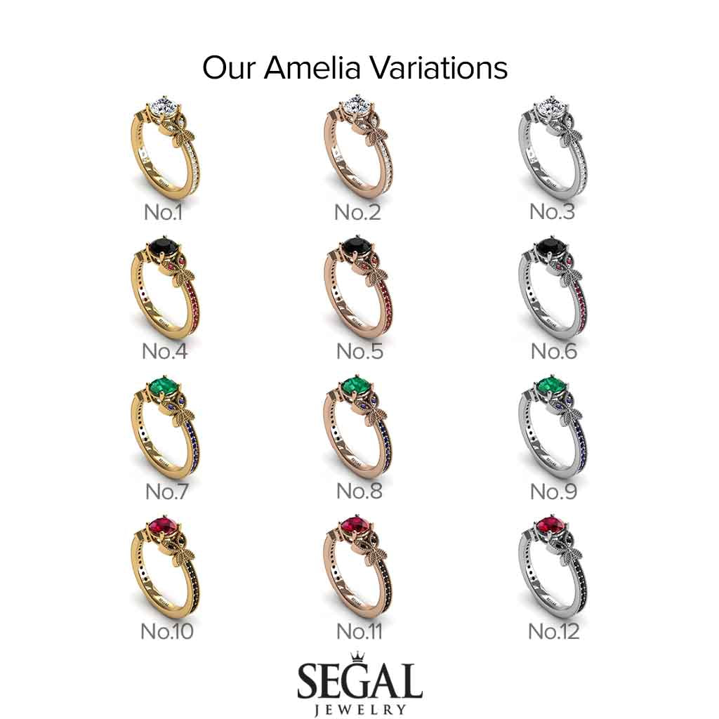 The Butterfly Stairs Green Emerald Ring- Amelia no. 7